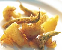 Couve-flor, feijão e Appenzeller® em polme de queijo com damascos agridoces